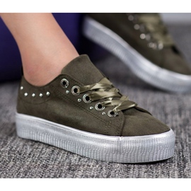 SHELOVET Tenisice od antilopa zelena 2