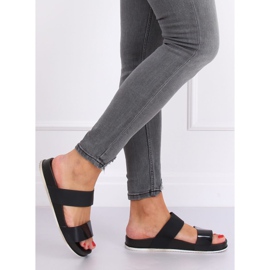 Crne CK66P Crne papuče s gumenim remenčićima crno 2