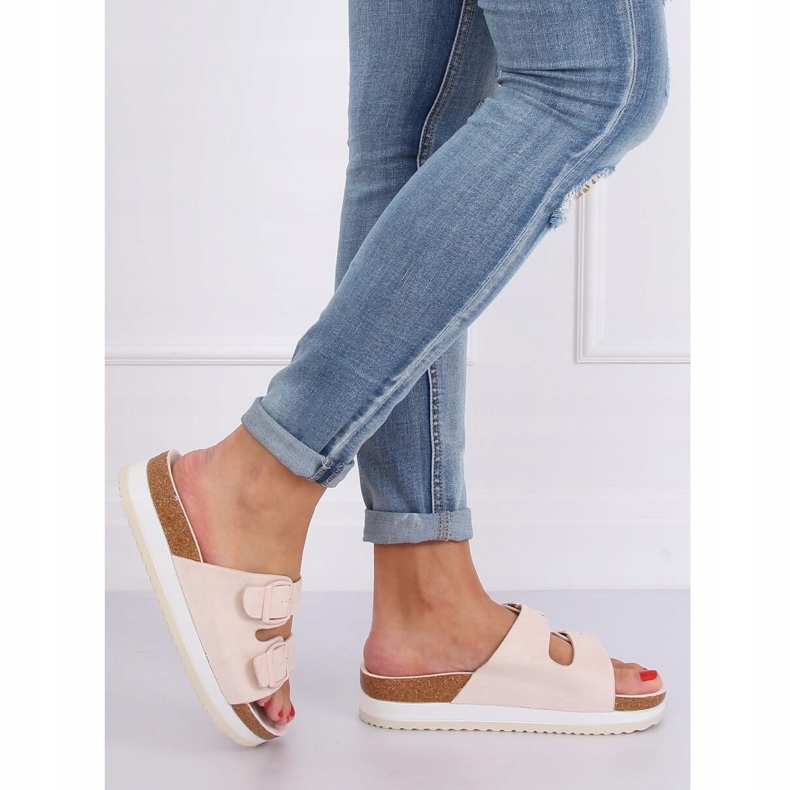 Bež scholki papuče SS115P Bež višebojan ružičasta 1