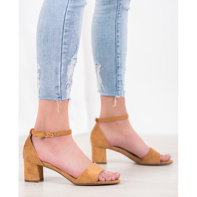 Seastar Udobne sandale s visokim potpeticama smeđa 1