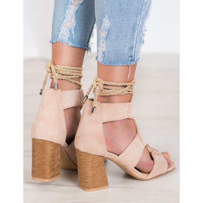 Seastar Vezane sandale na šanku smeđa 1