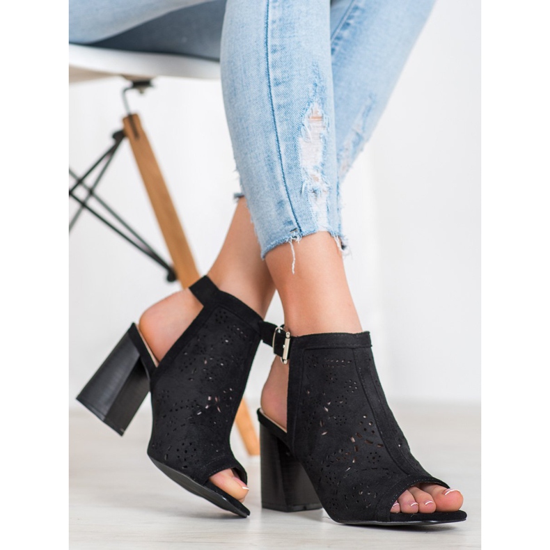 Mannika Ugrađene otvorene sandale crna 1