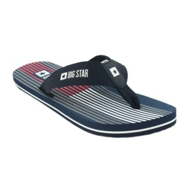 Muške Big Star 174463 tamnoplave papuče bijela crvena tamnoplava 1