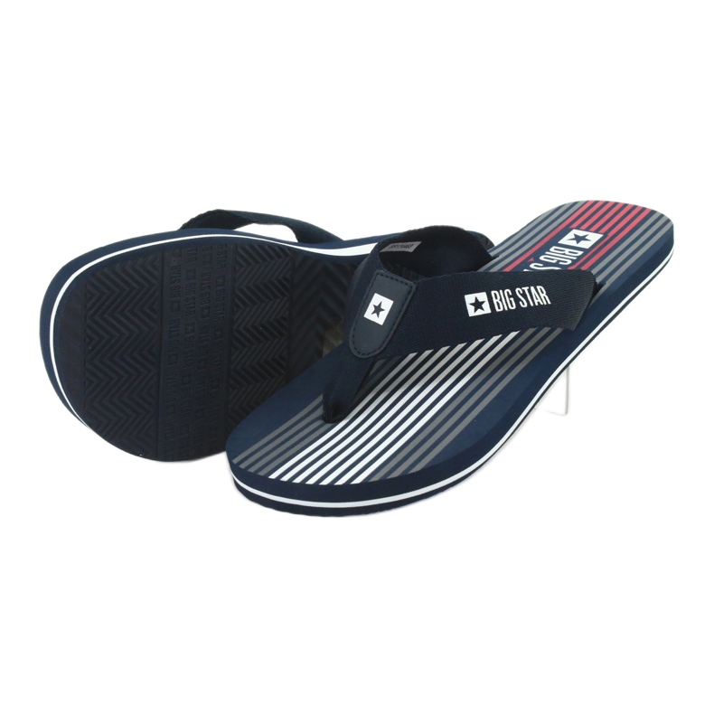 Muške Big Star 174463 tamnoplave papuče bijela crvena mornarsko plava 3