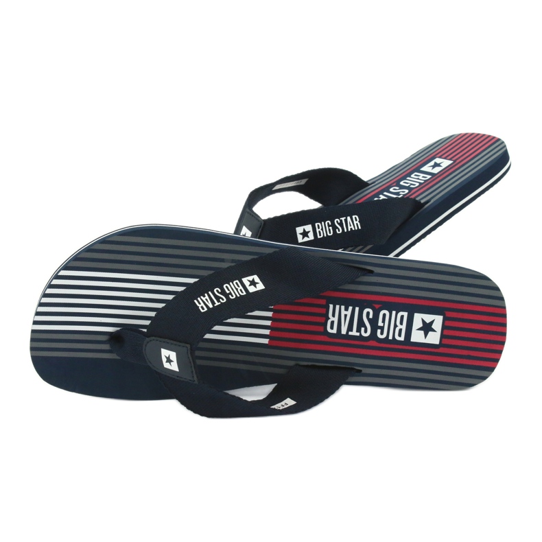 Muške Big Star 174463 tamnoplave papuče bijela crvena tamnoplava 4