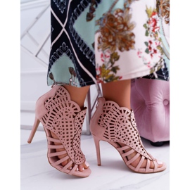 SEA Ženske sandale od antilopa na puti u prahu Pink Viviane ružičasta 2