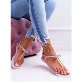 LU BOO Ženske sandale Japanke Meliski s ružičastim šljokicama Lomba ružičasta 2