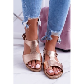 Svijetle zlatne sandale Kongito zlatna 2