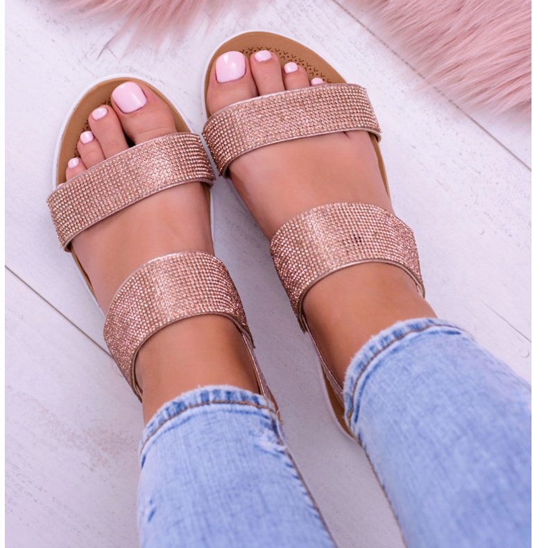 Lu Boo ženske sandale sa šampanjcem sa savršenim kubnim cirkonijem ružičasta 2