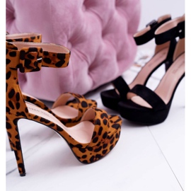 NFR Ženske sandale na platformu visoke pete Black Welbos crna 2