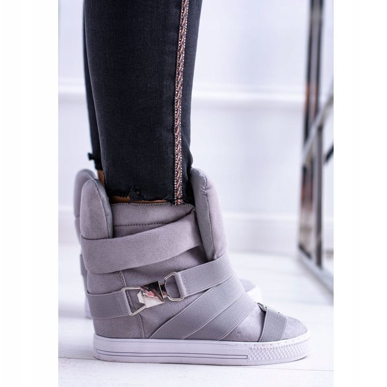 Ženske Lu Boo tenisice s elastičnim trakama Sive pumpe siva 2