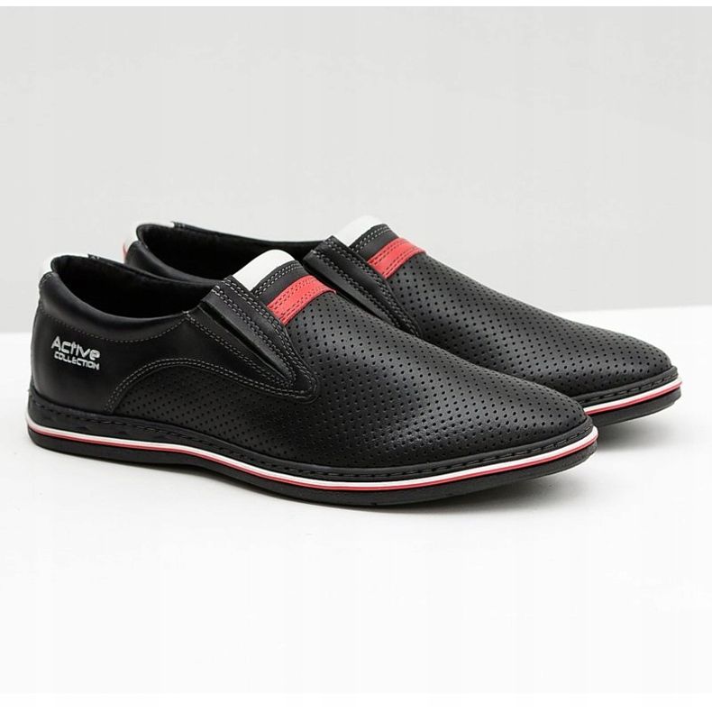 Joker Kožne muške crne cipele na klizanje Mello crna 1