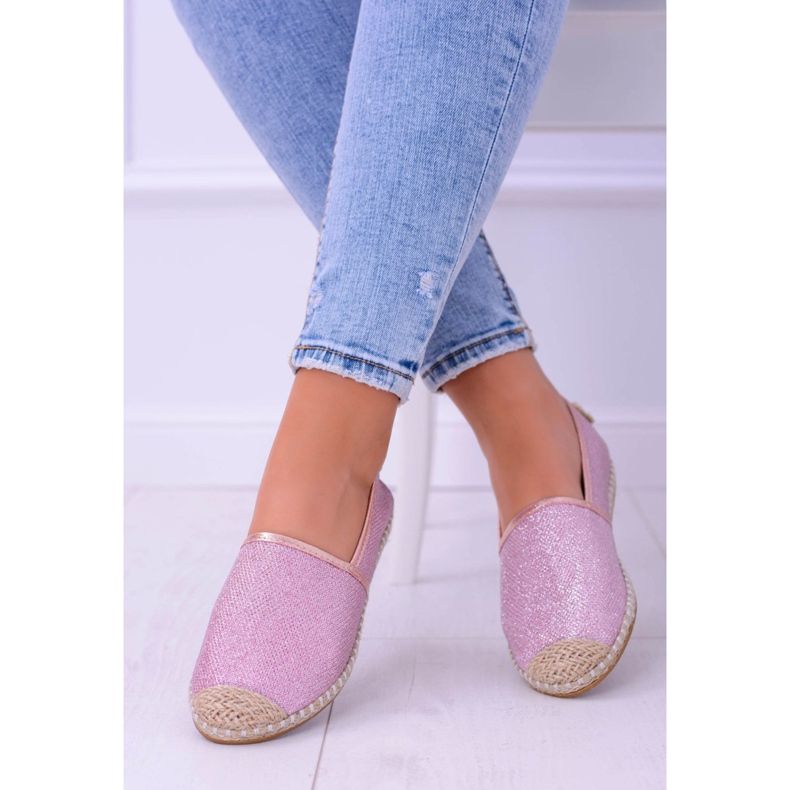 Lu Boo Glitter ženske ružičaste espadrile Slip On Miravet ružičasta 1