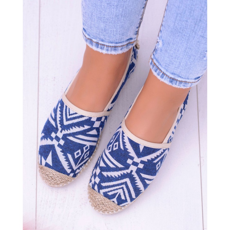 Lu Boo | Ženske espadrile Aztec Bimbi plavo platno plava 2
