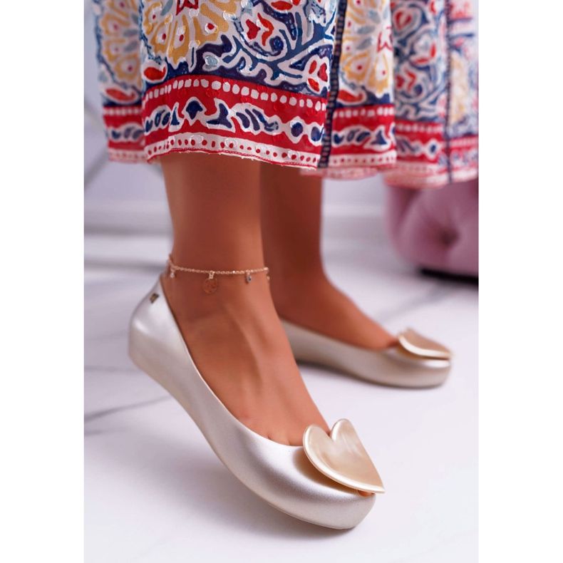 HV Zlatne ženske balerinke Meliski Hearts Diamond zlatna 1