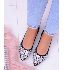 Lu Boo Black Ballerinas na Elastic Stones Even crna 2