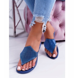 Lu Boo gumene ženske japanke sa šljokicama Anika tamnoplava 1