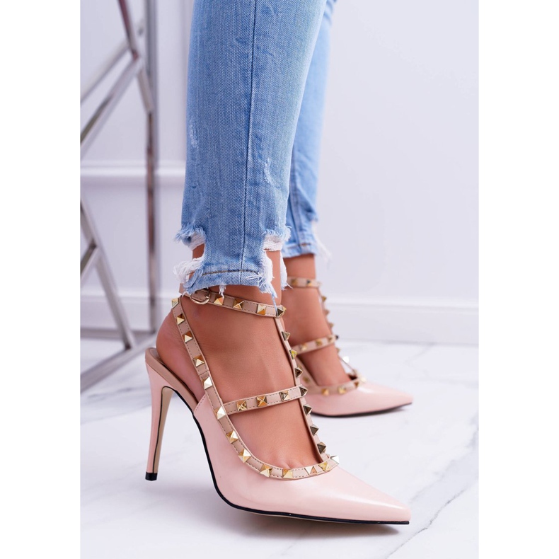 Vices Ženske poroke s visokim potpeticama, lakirani puder s vijcima Valenti Jets ružičasta 1