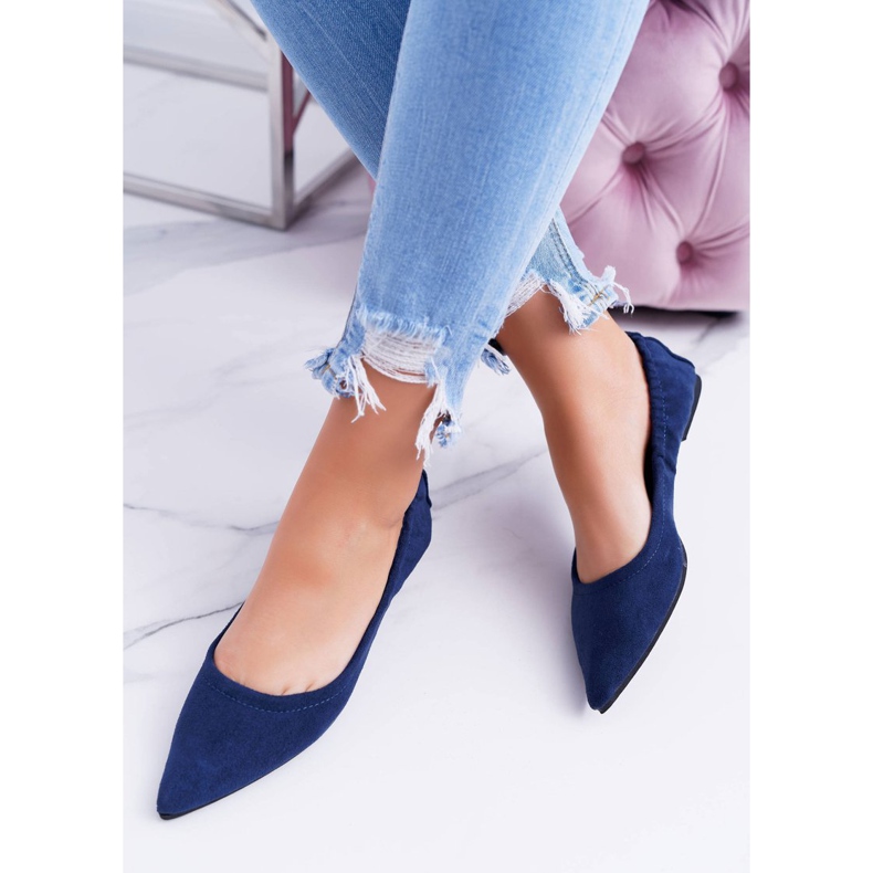 Lu Boo tamnoplave balerine Trenuci s odvojivim mašnom mornarsko plava 2