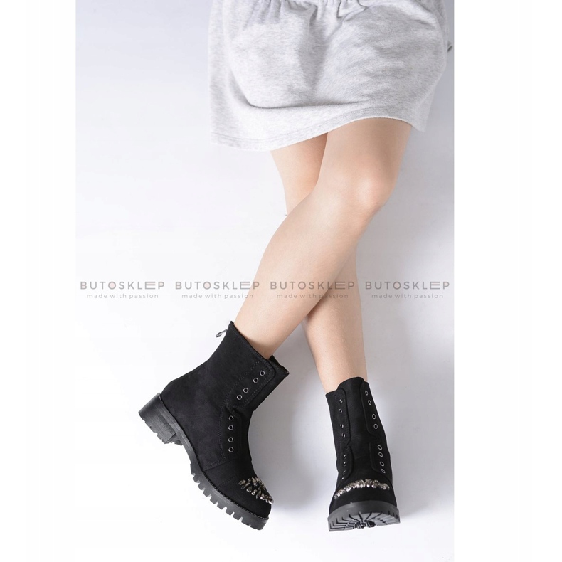 Lu Boo Crne dječje gležnjače s kubnim cirkonijskim antilopom LittleCarrie crna 2