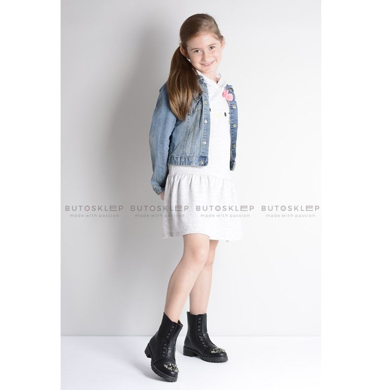 Lu Boo Crne dječje gležnjače s kubnim cirkonijom Pu LittleCarrie crna 1