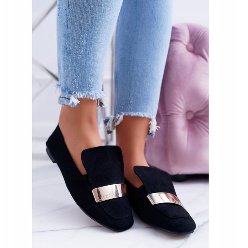 Ženske natikače Zlatna značka Crna Lordsy Lu Boo Harlem crno 1