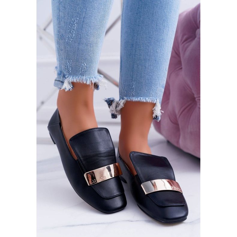 Ženske natikače Lu Boo Black Grain S tanjurom Harlem crna 1