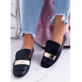 Ženske natikače Lu Boo Black Grain S tanjurom Harlem crno 2