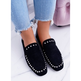 Lu Boo Ženske balerinke Black Lords sa plantažama crna 2