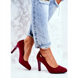 Ženske bordo pumpe od antilopa na šanku Sergio Leone Campbell crvena 2