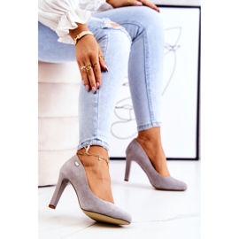 Ženske sive pumpe od antilopa na šanku Sergio Leone Campbell siva 1