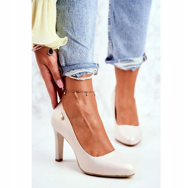 Ženske pumpe Pearl Beige na stupu Sergio Leone Campbell bež 1