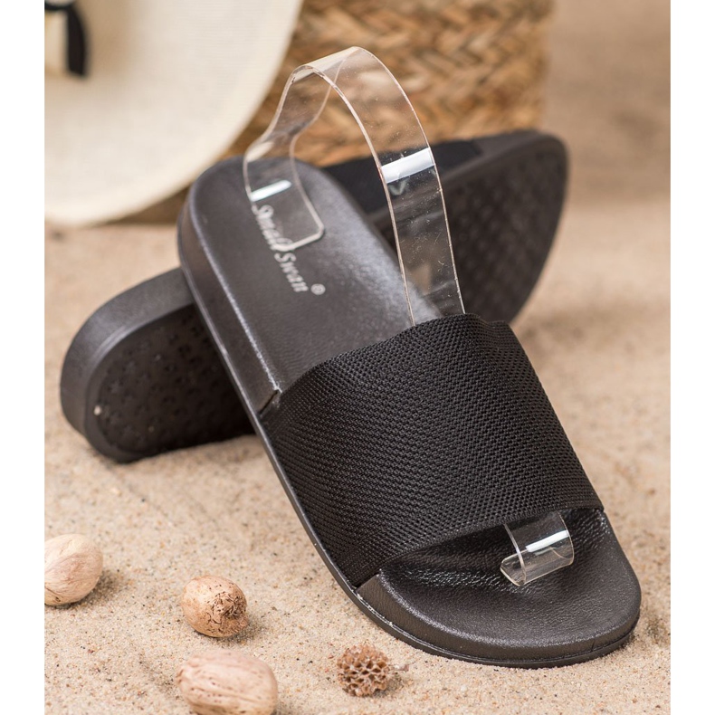 Small Swan Ležerne papuče crno 1