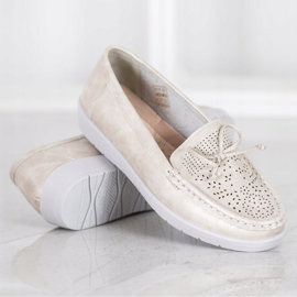 SHELOVET Udobne mokasine zlatni 1