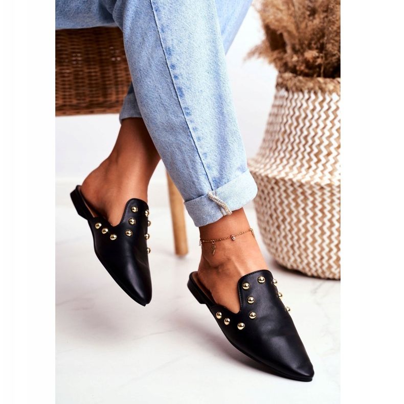 Lu Boo ženske papuče Mule Seniorita crne crno 1