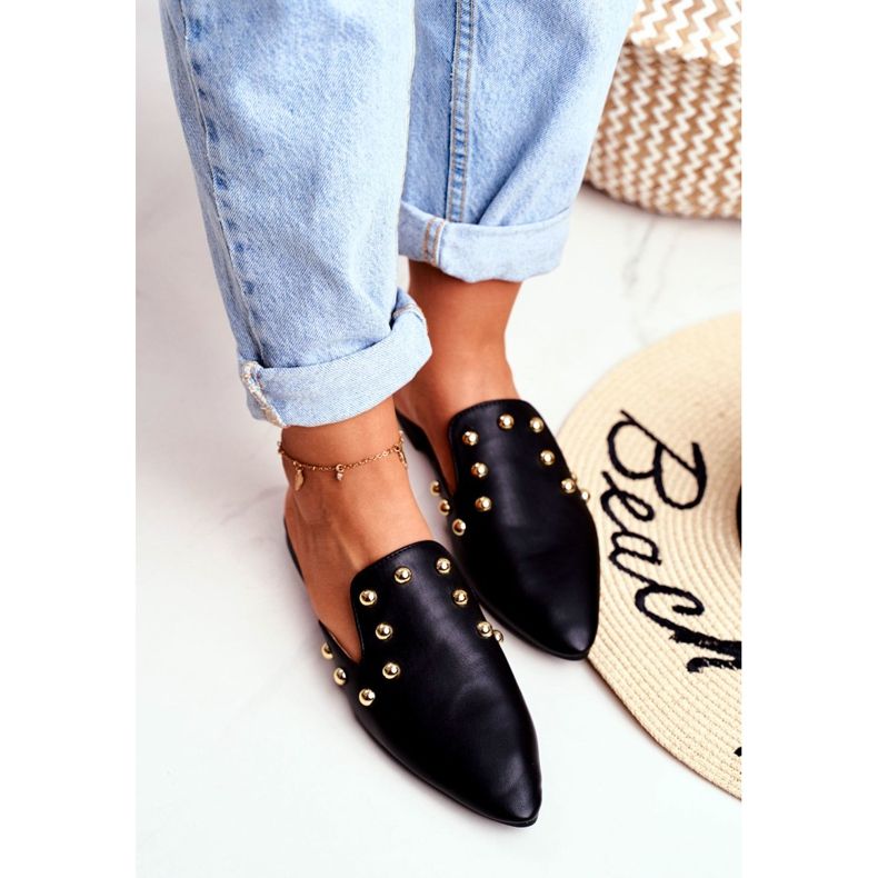 Lu Boo ženske papuče Mule Seniorita crne crno 2