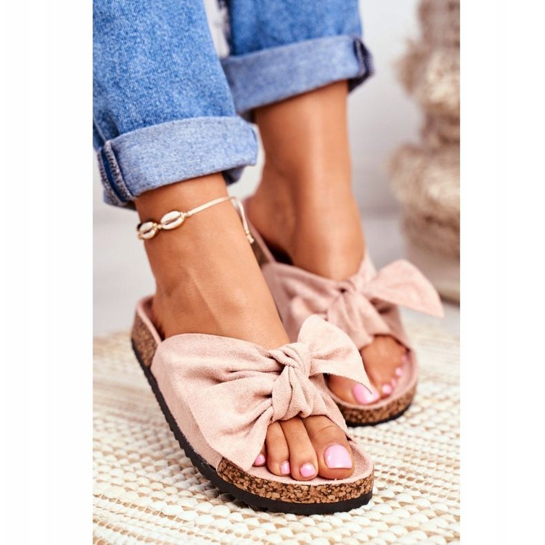 PS1 Ženske papuče na mašne od pluta Wendy Pink ružičasta 1