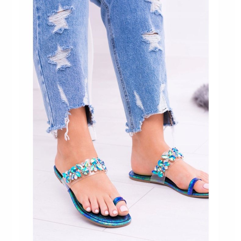 Lu Boo Elegantne benzinske papuče šljokice Tanut višebojan 2