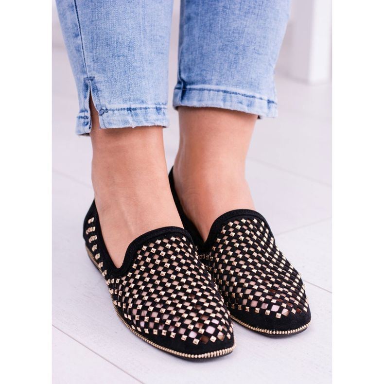 Lu Boo Crne ažurne balerine Lordsy Brads Carmar crna 1