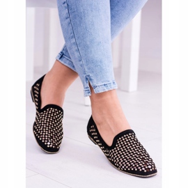 Lu Boo Crne ažurne balerine Lordsy Brads Carmar crna 2