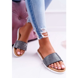 Lu Boo ženske crne papuče sa šljokicama crna 1