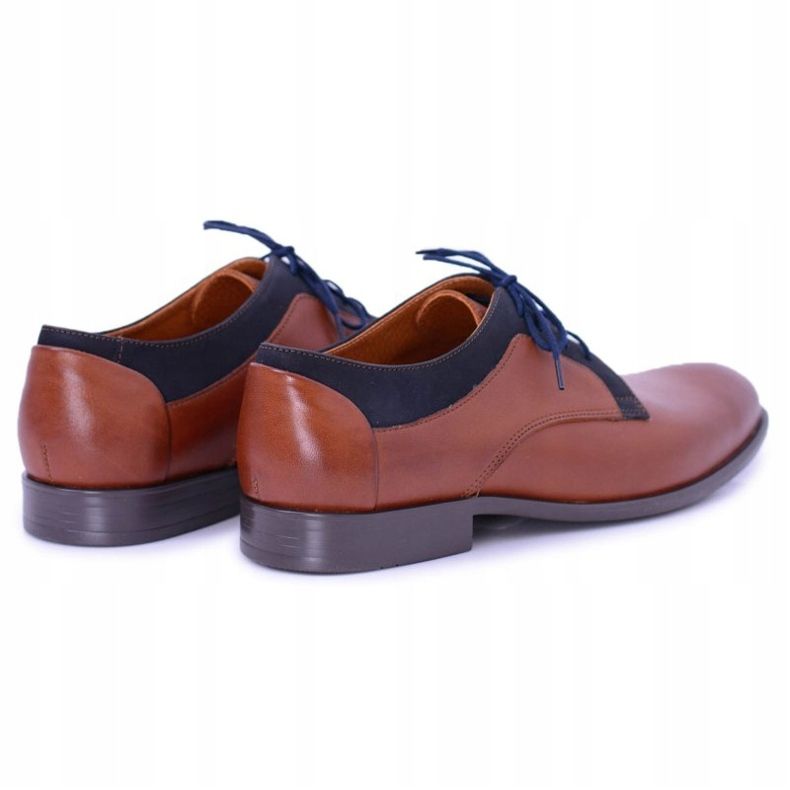 Bednarek Polish Shoes Muške hlače Bednarek Elegantna koža Smeđa Maksim 1