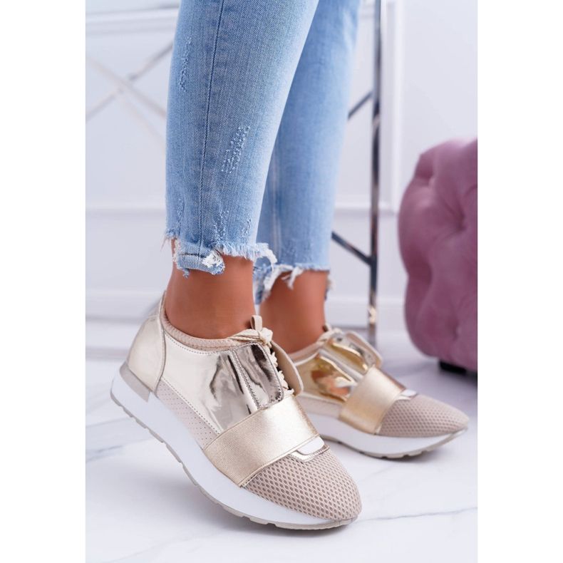 Lu Boo ženske zlatne sportske cipele Madoni zlatni 1