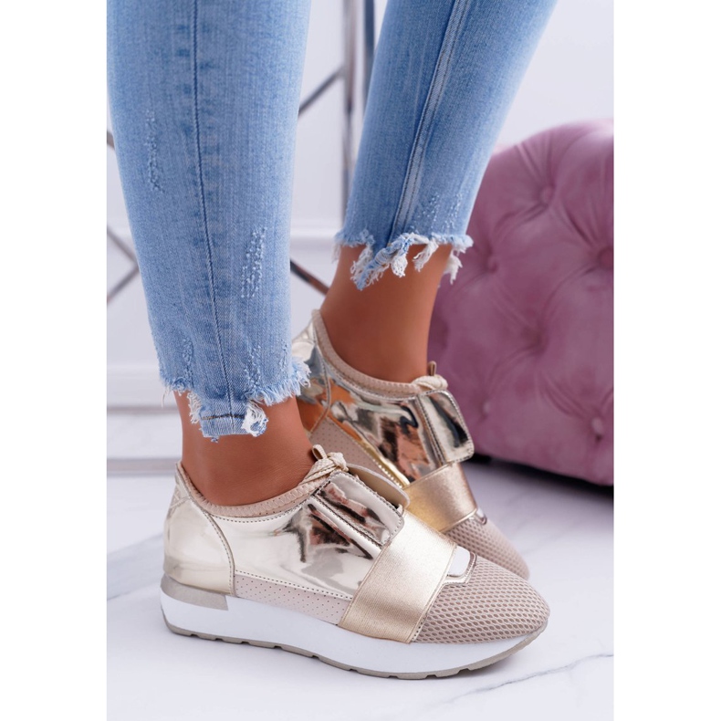 Lu Boo ženske zlatne sportske cipele Madoni zlatni 2