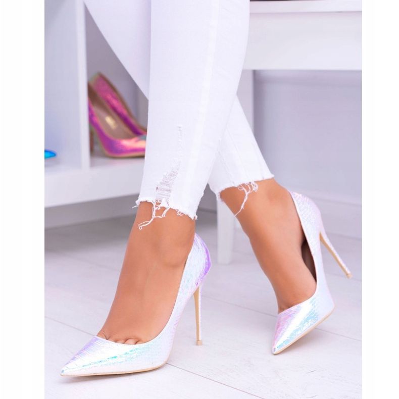 Ženske visoke potpetice Lu Boo Spitz Pink Benzin Glam raznobojna 1