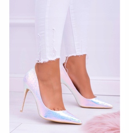 Ženske visoke potpetice Lu Boo Spitz Pink Benzin Glam raznobojna 2