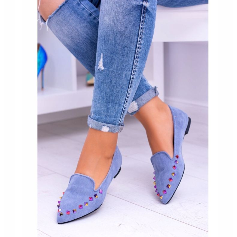 Lu Boo Blue Lords Iridescent Jets Suede Spike plava 1