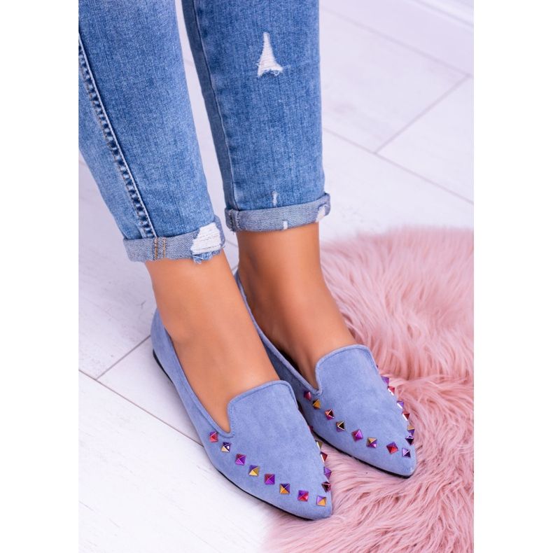 Lu Boo Blue Lords Iridescent Jets Suede Spike plava 2