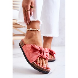 PS1 Ženske koraljne papuče s mašnom Wendy Cork ružičasta 1