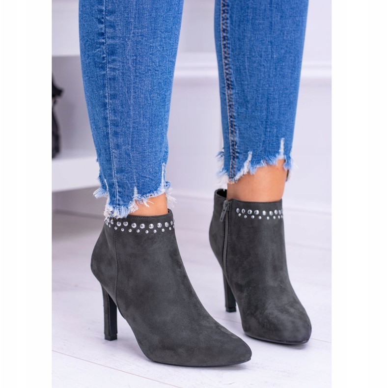 Vinceza Ženske čizme od masline na zakovicama na visokoj peti Bemi zelena 2